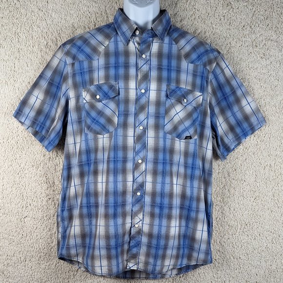 Coastal*‎ Men's Short Sleeve Snap Button Down Curved Hem Pocket Shirt~ Size XXL - Picture 1 of 11